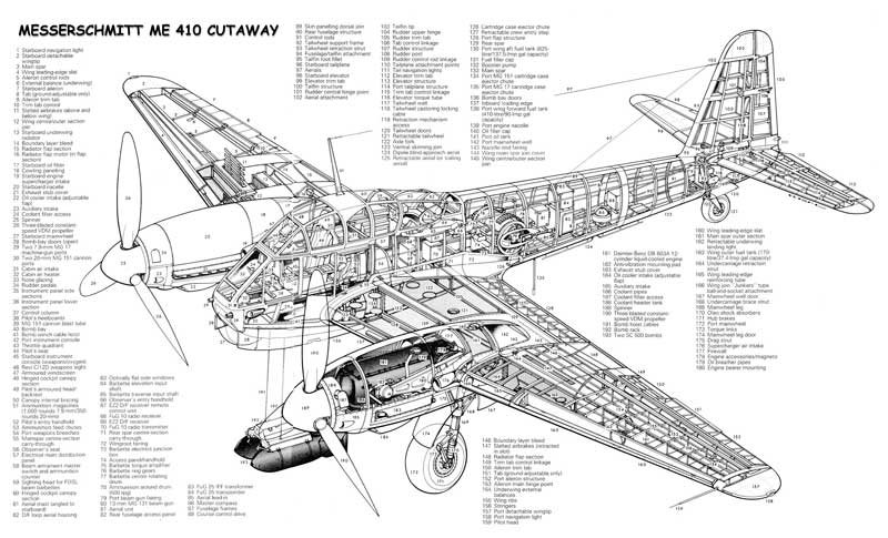 Messerschmitt Me410 Cutaway Messerschmitt Me410 Cutaway