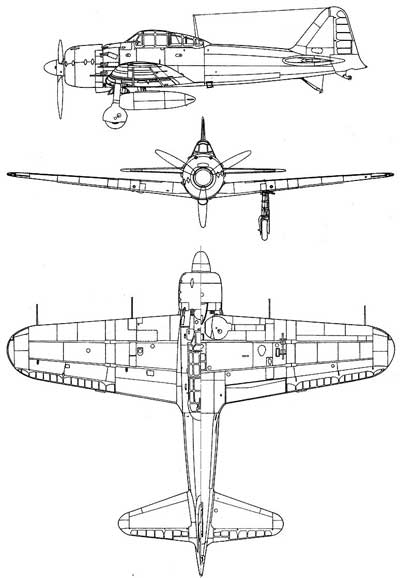 3 View Mitsubishi Zero