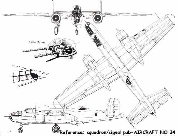 B-25 Three View