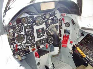 Cockpit of the North American FJ-4B Fury