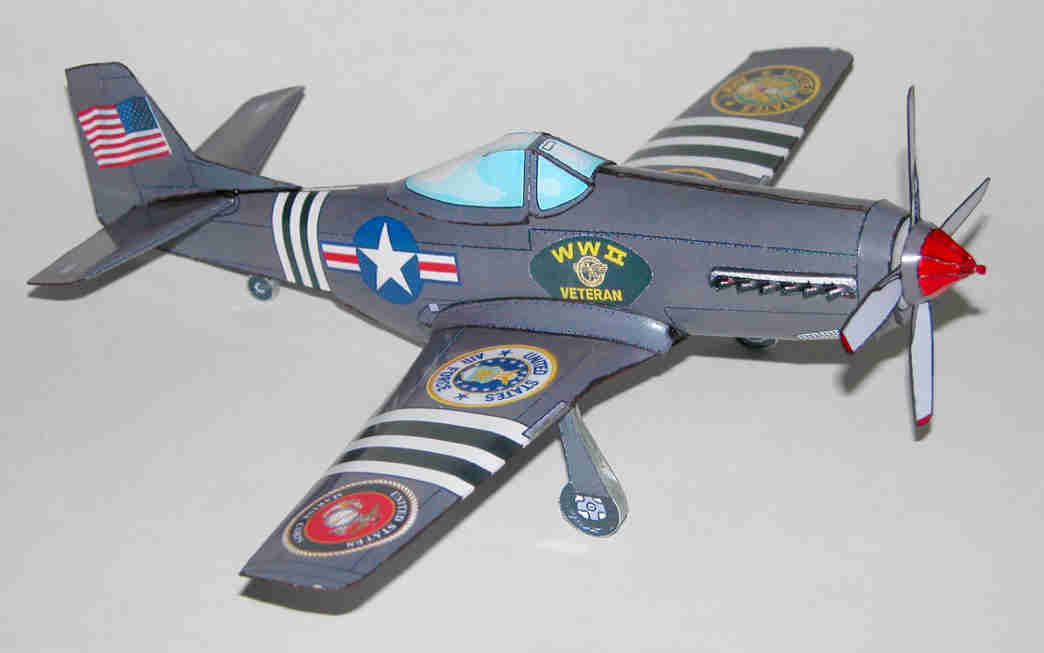 Veterans Tribute for Memorial day P51 paper cardmodel