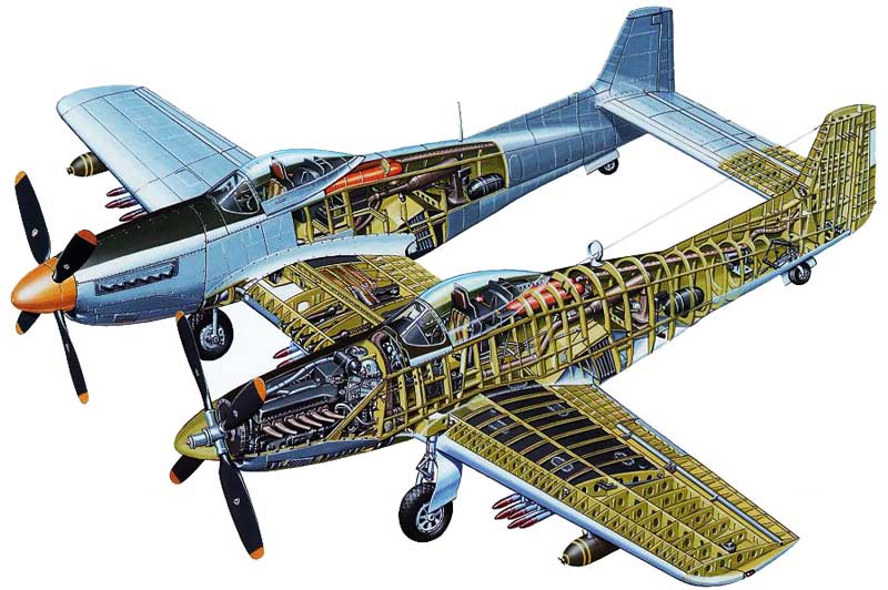 North American P-82 Cutaway