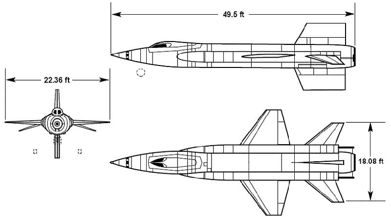 3 View of North American X-15