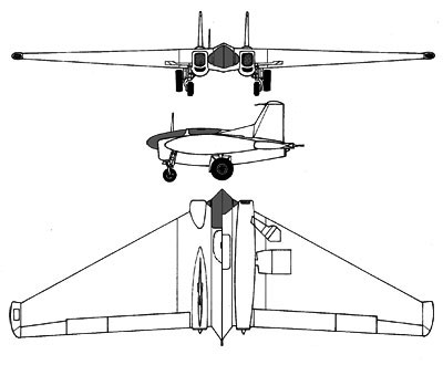 3 View of the Northrop XP-79