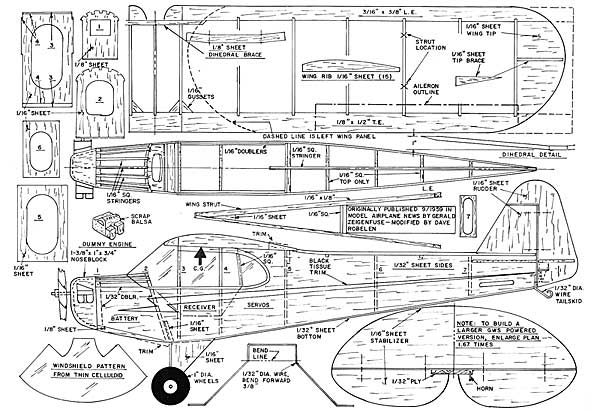 Piper Cub Stick Model