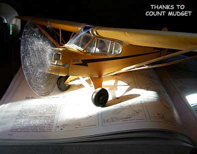 Piper CUb cardmodel in corner of FG studio