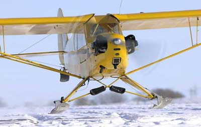 Piper Cub on Skiis