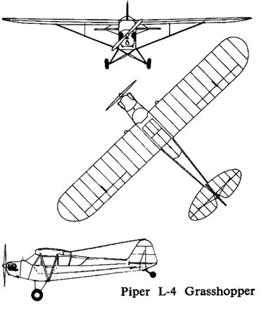 3 View of the Piper L-4 Grasshopper