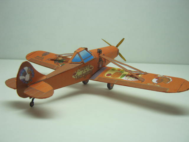 Thanksgiving Day Piper Pa-25 Pawnee Paper Plane Cardmodel