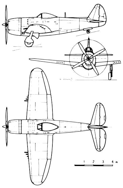 P-47 three view