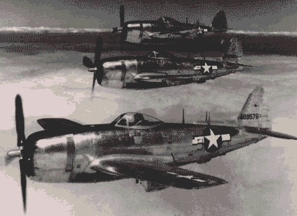 A few P-47 flying