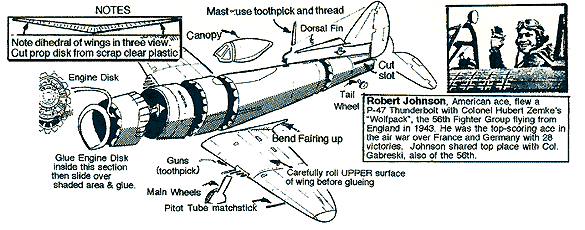 Assembly details for the P-47 Thunderbolt