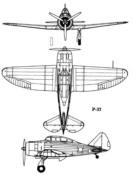 3 View of the Seversky P-35