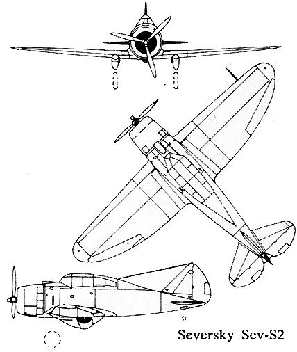 3 views of the Seversky Racer