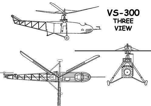 3 View of the Vought Sikorsky VS-300