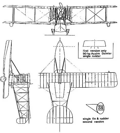 Sopwith Bat Boat three view