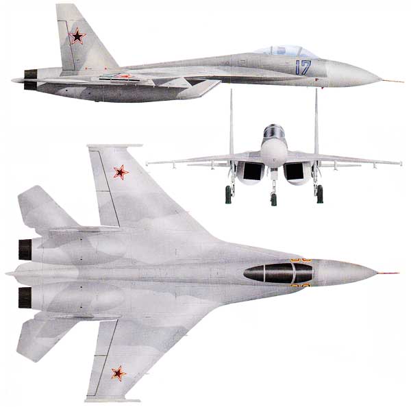 3 view of the Sukhoi Su-27