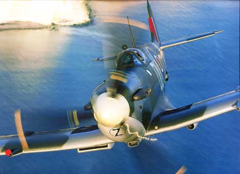 SPitfire closeup in flight