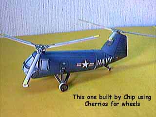 HUP-2 Vertol Retriever Helicopter paper model