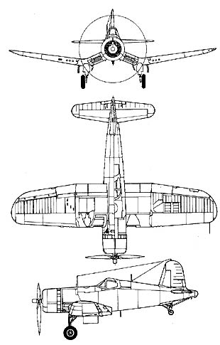 F4U Corsair three Vu