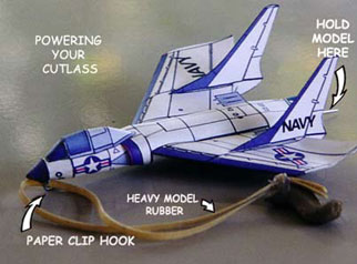 Paper model of the Vought F7U Cutlass Carrier Fighter Jet