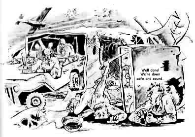 Waco Aircraft on Cartoon Army Jeep