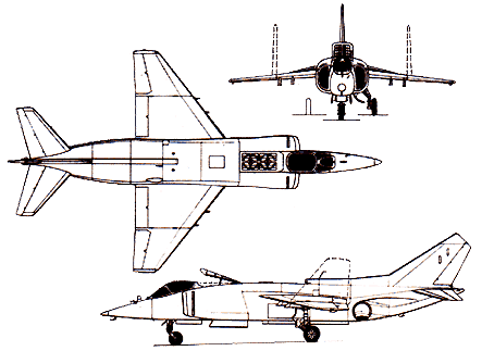 Three views of the Yak-38