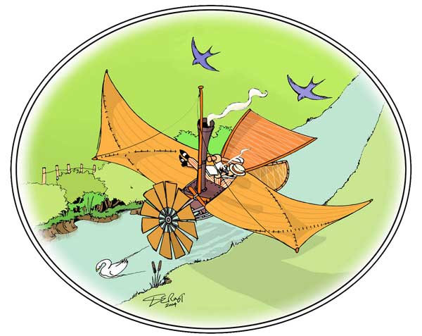 art work for the Felix du Temple Early Flying Machine paper model