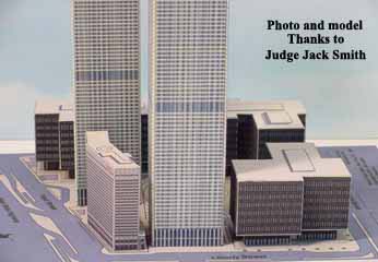 picture of the World Trade Center paper model