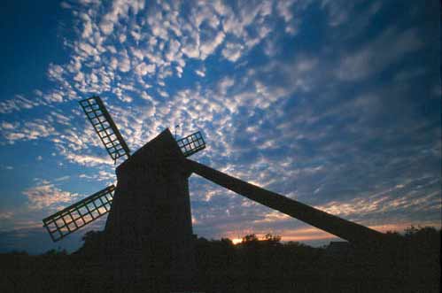 Nantucket's old mill windmill at sunset fiddlersgreen.net