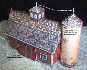 New England Farm Barn paper model