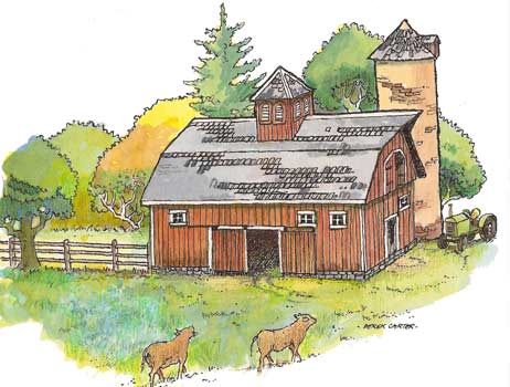 artwork for New England Barn paper model