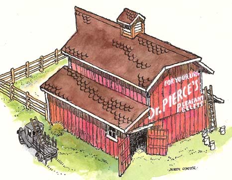Watercolor Painting of New England Farm by Derek Carter