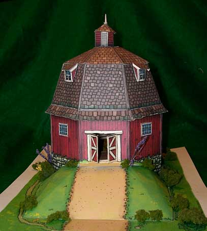 New England Round Barn paper model