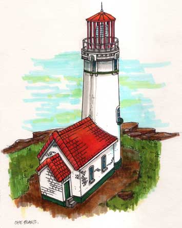 illustration for the Cape Blanco Light House paper model