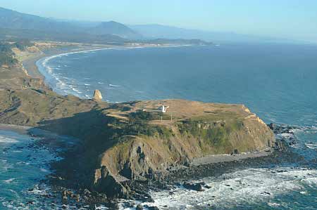 Port Orford, Oregon Cape Blanco Lighthouse Helicopter view fiddlersgreen.net