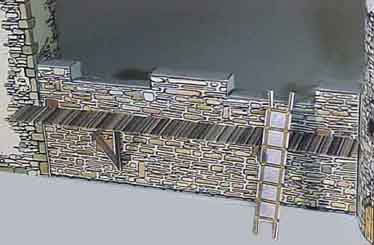 Shown from behind a wall