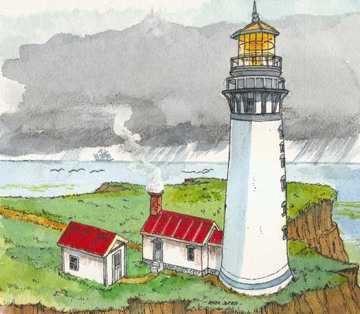 artwork for Destruction Island Light House paper model