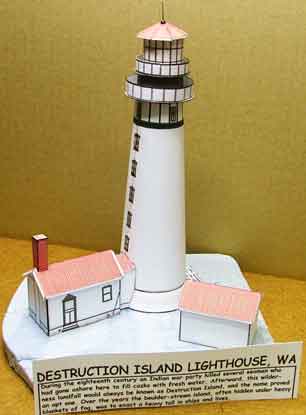 Destruction Island Lighthouse Cardmodel Fiddlersgreen Fiddlersgreen.net