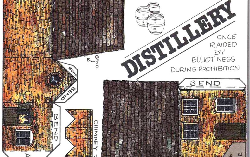 zoom of Distillery paper model