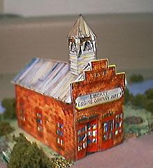 paper model of a Western Firehouse
