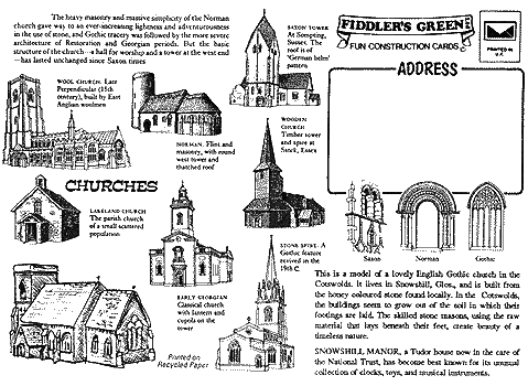 English Gothic Church,postcard