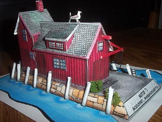 Rockport's  Red Fishing Shack paper model