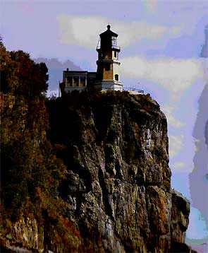 Split Rock Lighthouse on cliff