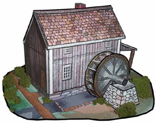 Water Mill paper model 