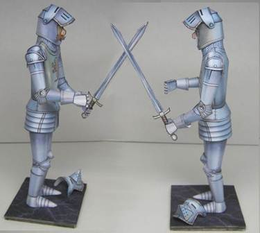 paper model of a knight