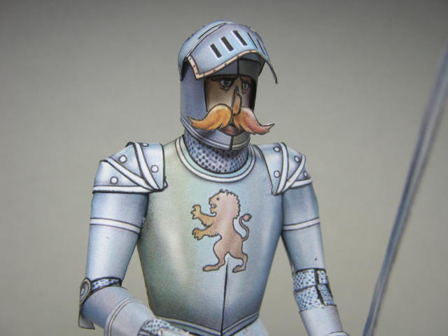 paper model bust of a knight