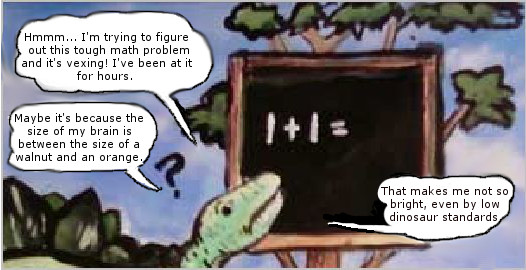 Jac Fyn cartoon of Stegosaurus doing addition