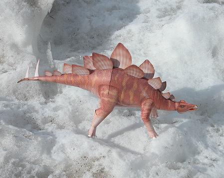 stegosaurus in the snow