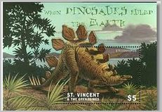 stegosaurus postage stamp St. Vincent